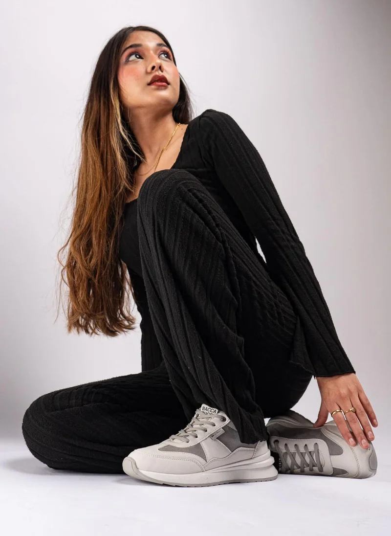 Bacca Bucci White Grey TAMRA Low-Top Trendy and Durable Sneakers for Women | Best Price UAE